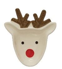 Assiette - Tête de renne au nez rouge - Creative Coop