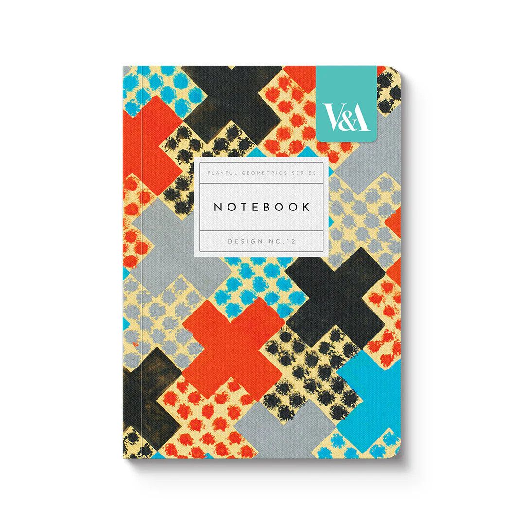 Carnet Playful Geometrics - Design #12 : Croix rouges et bleues - Ohh Deer