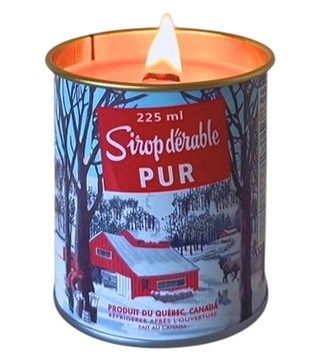 Bougie au sirop d'érable 225ml (avec mèche en bois) - Seracon