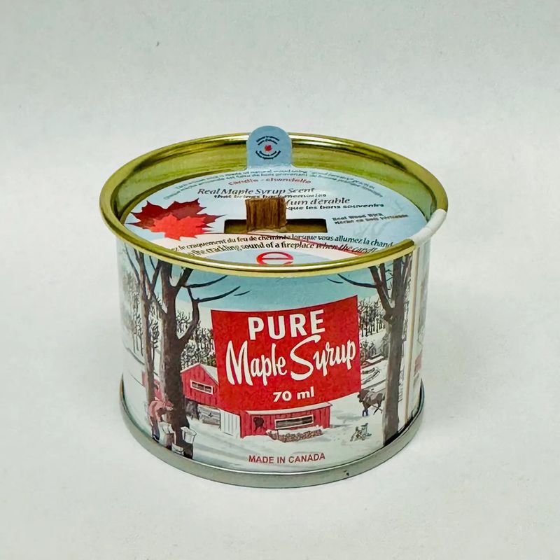 Mini bougie au sirop d'érable 70ml (avec mèche en bois) - Seracon