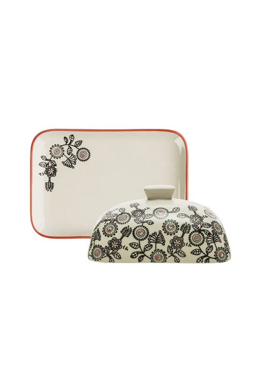Beurrier Motif floral rouge et noir - Tranquillo