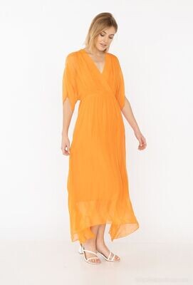 Silk oranje maxi jurk