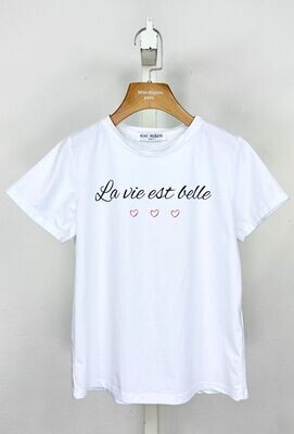 Katoen t-shirt "La  vie est Belle" Set