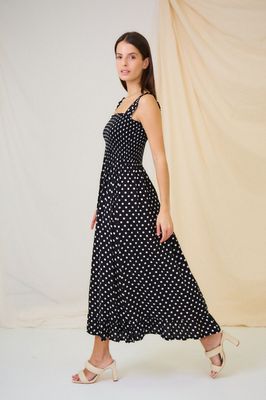 Maxi jurk met polka dot
