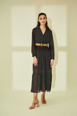 Lange wikkeljurk met print