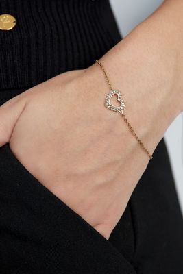 Diamant hart armband - goud