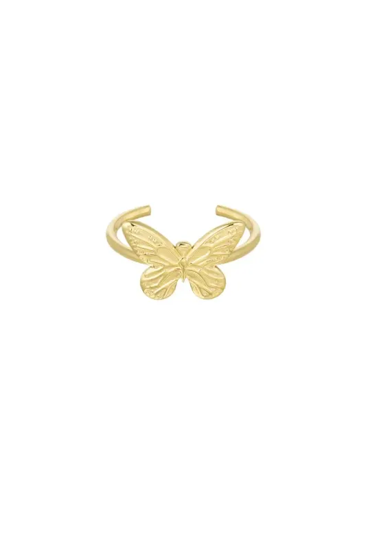 Ring met vlinder - Goud