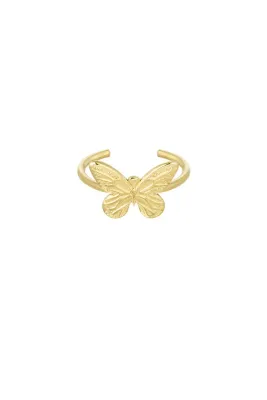 Ring met vlinder - Goud
