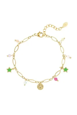 Bedelarmband zomerse rockstar - goud Bedelarmband zomerse rockstar - goud