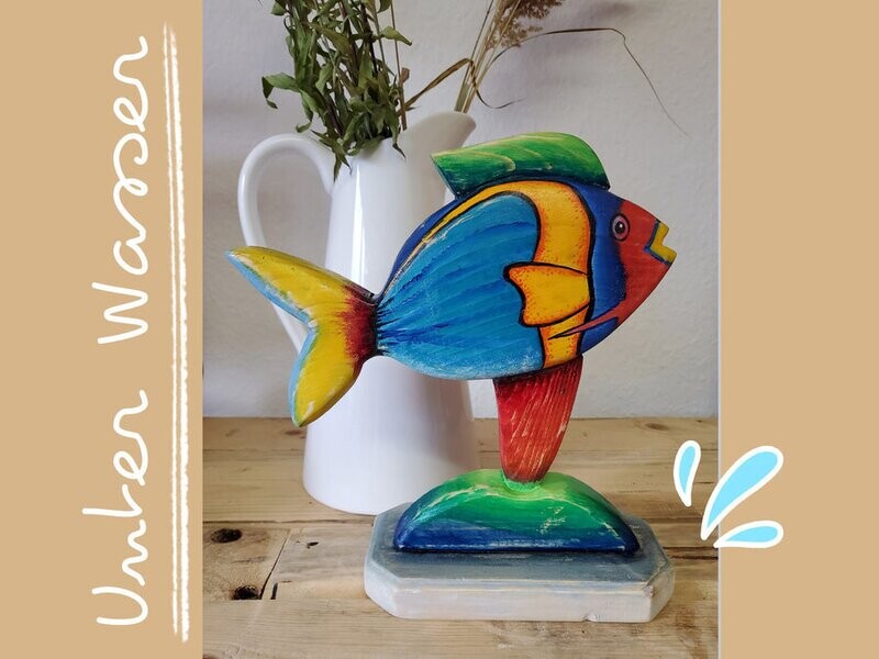 Holz-Figur Fisch "Karibik" - Einzelstück