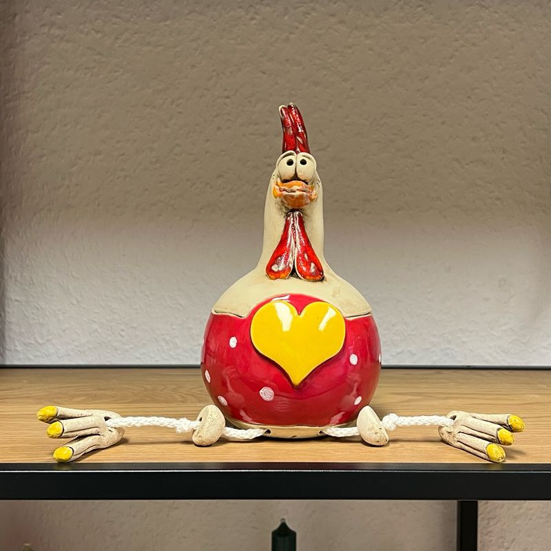 Huhn Dose mit Deckel - Keramik - mittel