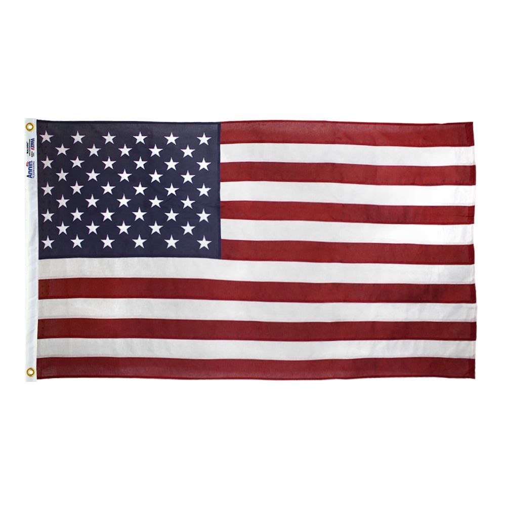 5'x 9 1/2' Casket Flag - Canvas Heading w/ Brass Grommets, Sewn Stripes & Embroidered Stars