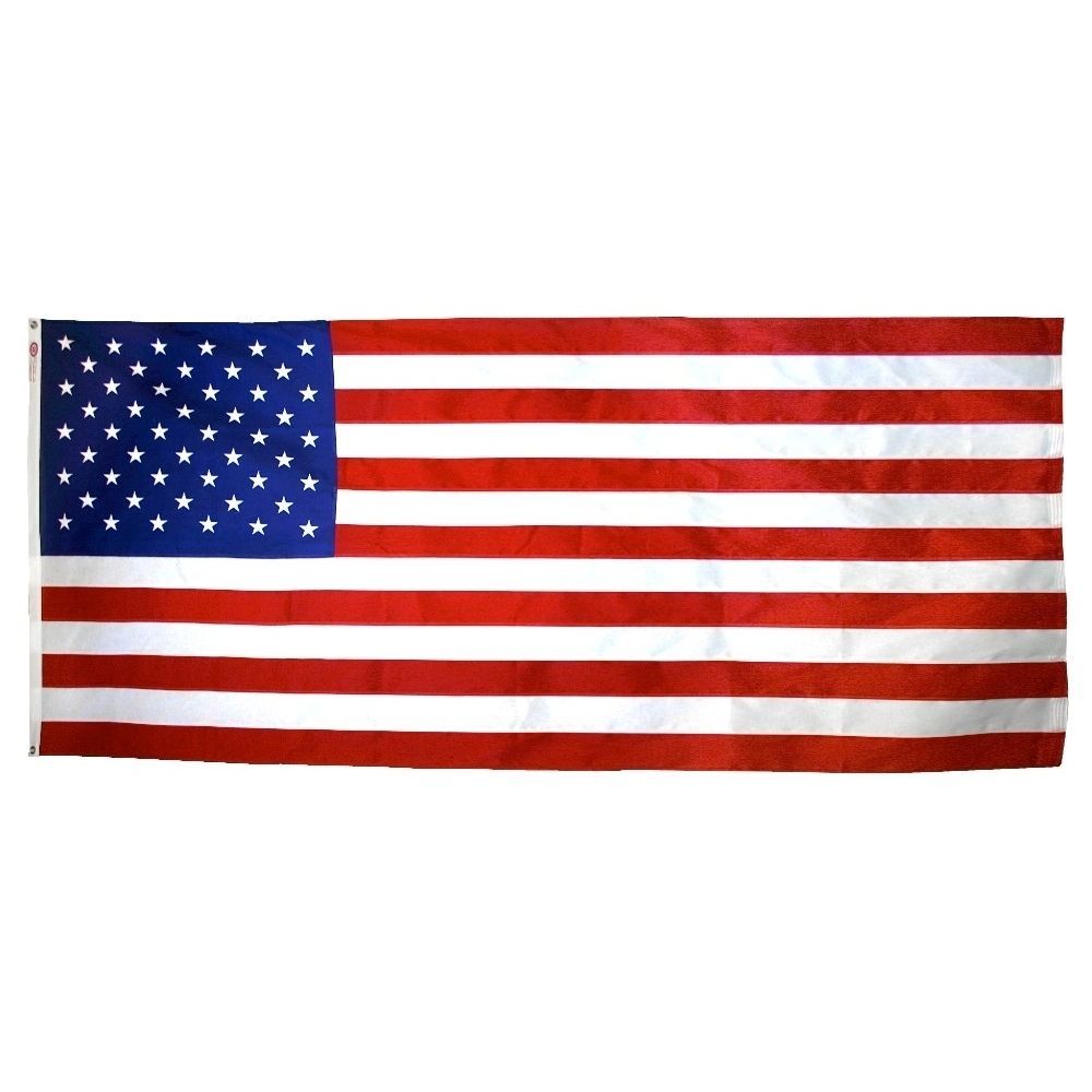 5'x9' 1/2" Casket Flag - Canvas Heading w/ Brass Grommets, Sewn Stripes & Embroidered Stars