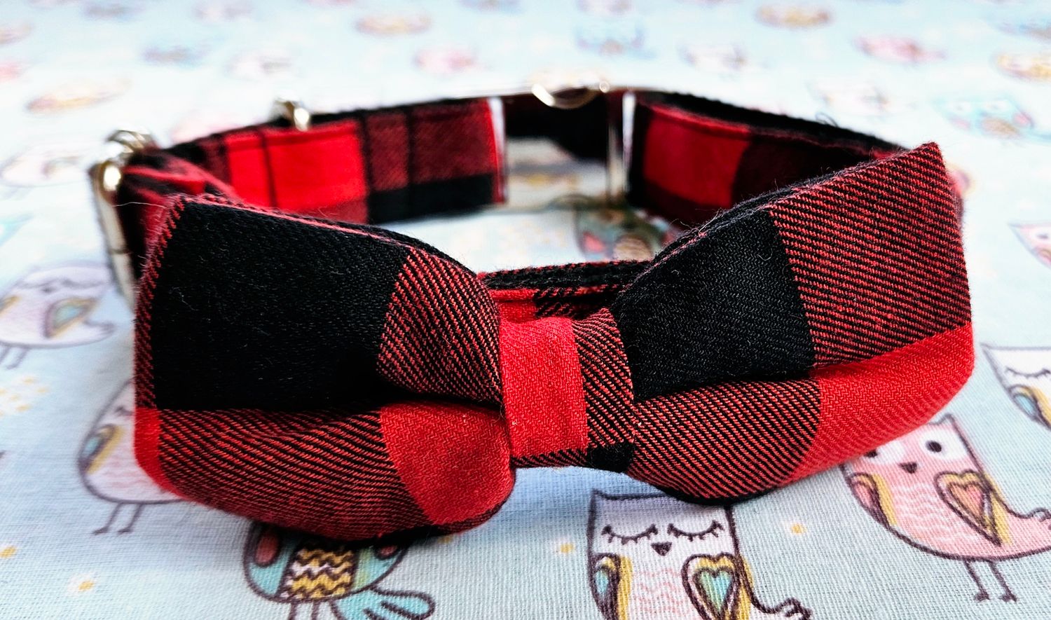 Red tartan collar large