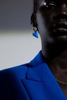 EXEMPLE. Boucles d&#39;oreilles Cœur d&#39;opale bleue