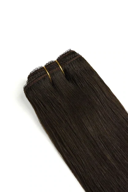 Double Drawn Machine Weft Darkest Brown