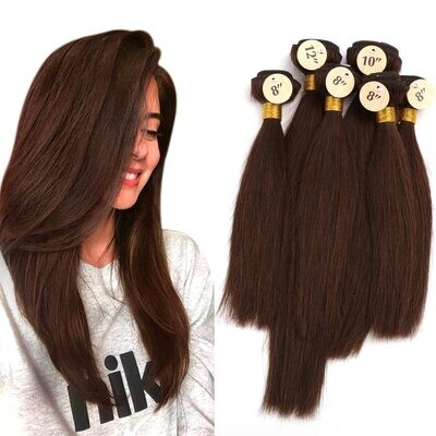 Double Drawn Machine Weft Chocolate Brown