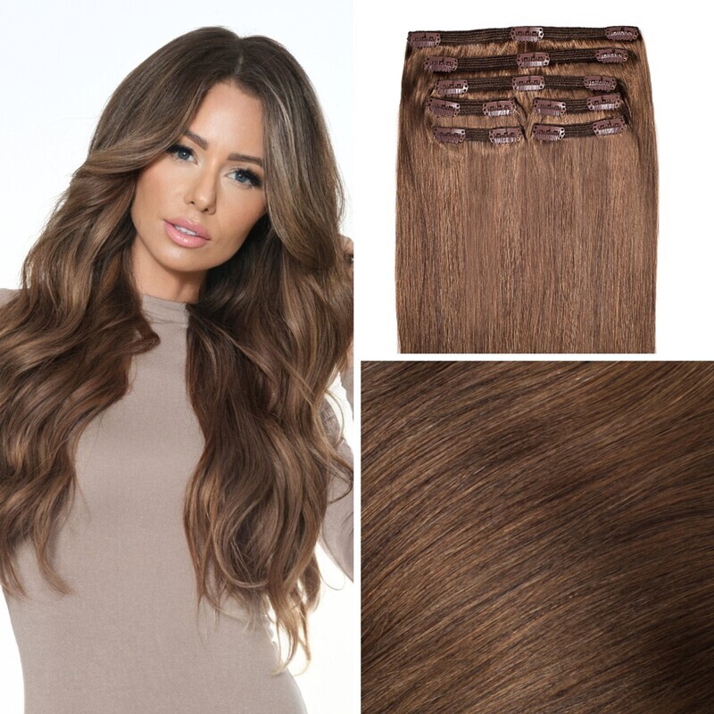 Light Brown human clip ins