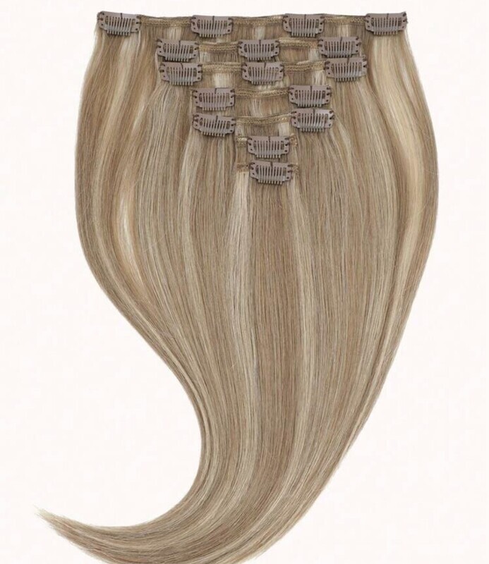 Light blonde clip ins 7 pcs