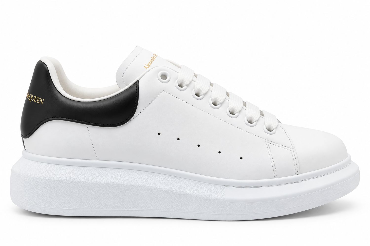 Alexander McQueen Men's Oversized Sneaker in White/Black