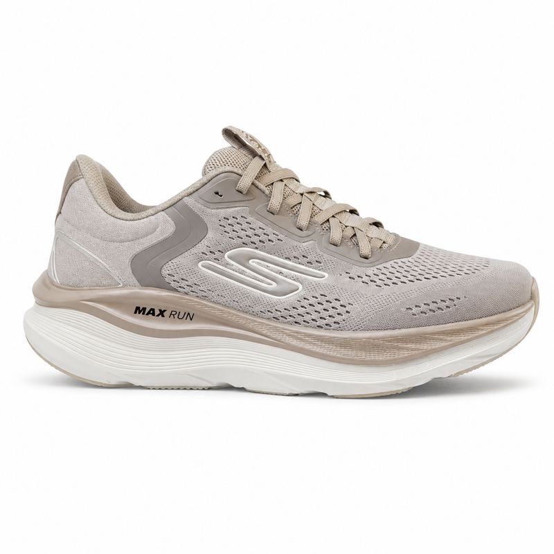 Skechers Cushioned Running Shoe – Sand / White — image 1