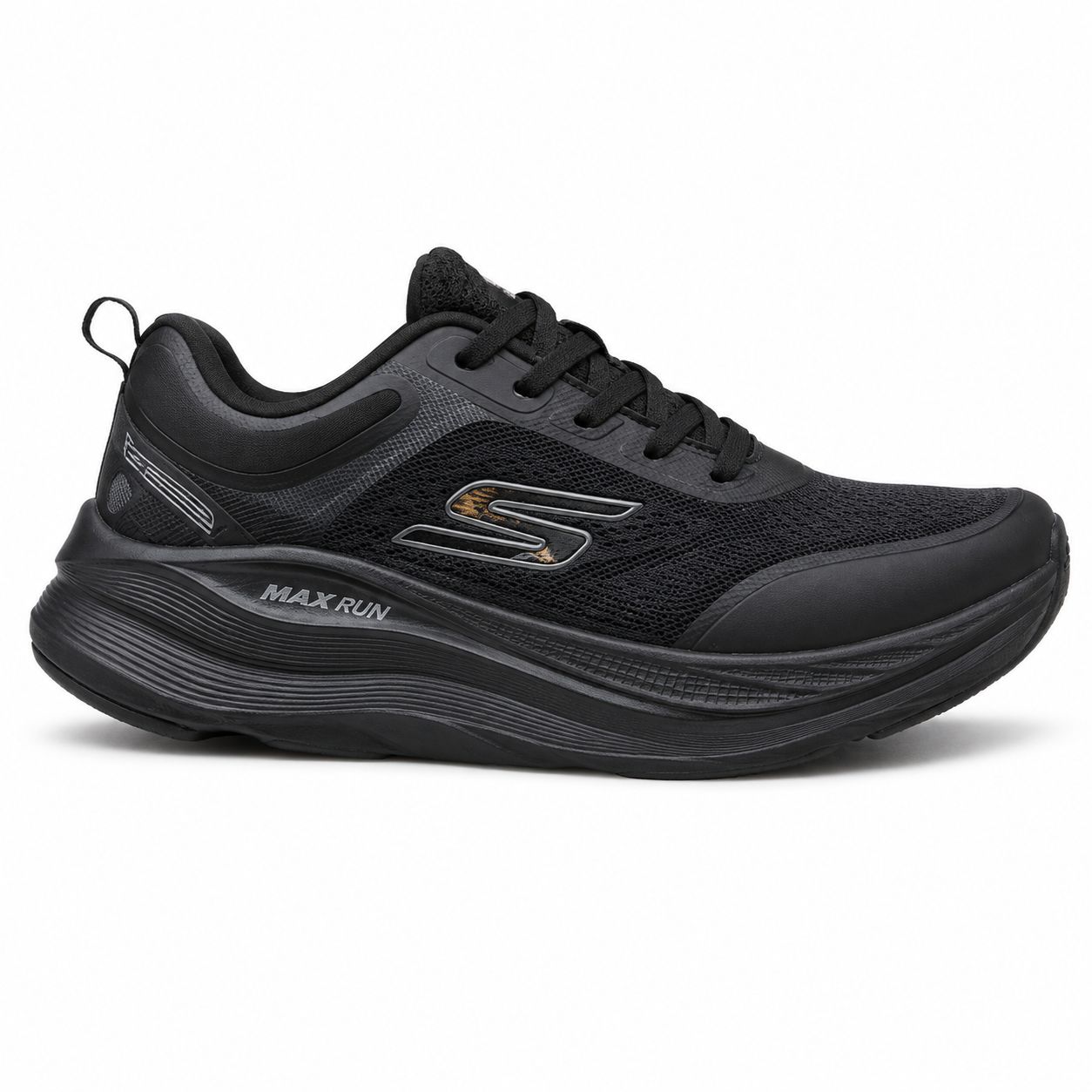 Skechers Cushioned Running Shoe – Black / Grey — image 1