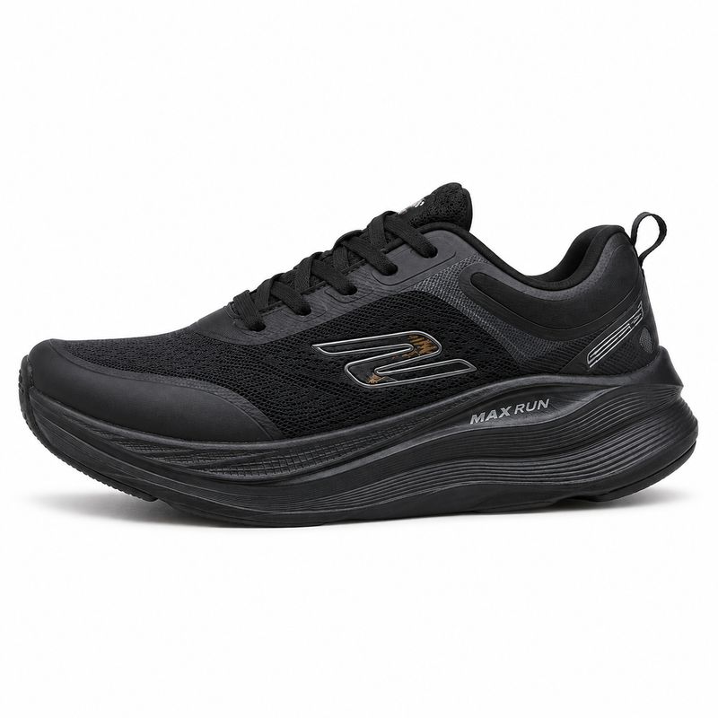 Skechers Cushioned Running Shoe – Black / Grey — image 2