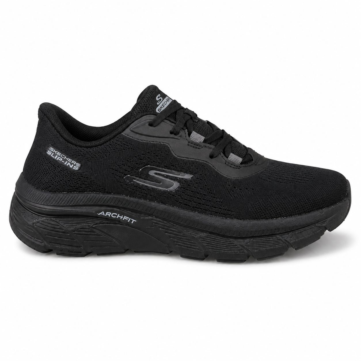 Skechers Cushioned Walking Shoe – Black — image 1