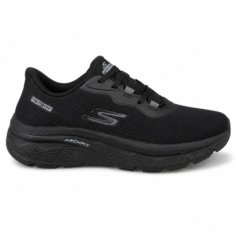 Skechers Cushioned Walking Shoe – Black — image 1