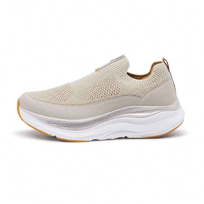 Skechers Cushioned Running Shoe – Beige / Orange — image 2