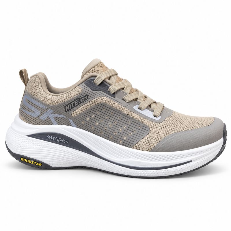 Skechers Max Cushioning Running Shoes – Taupe/White - product view 1