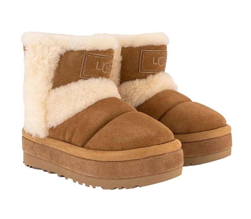 UGG Classic Chillapeak Platform Boots in Chestnut - Front Three-Quarter View of Pair