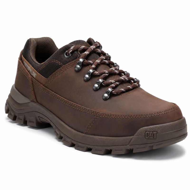 CAT Caterpillar Brown Leather Rugged Low-Cut Work Shoe – image 1