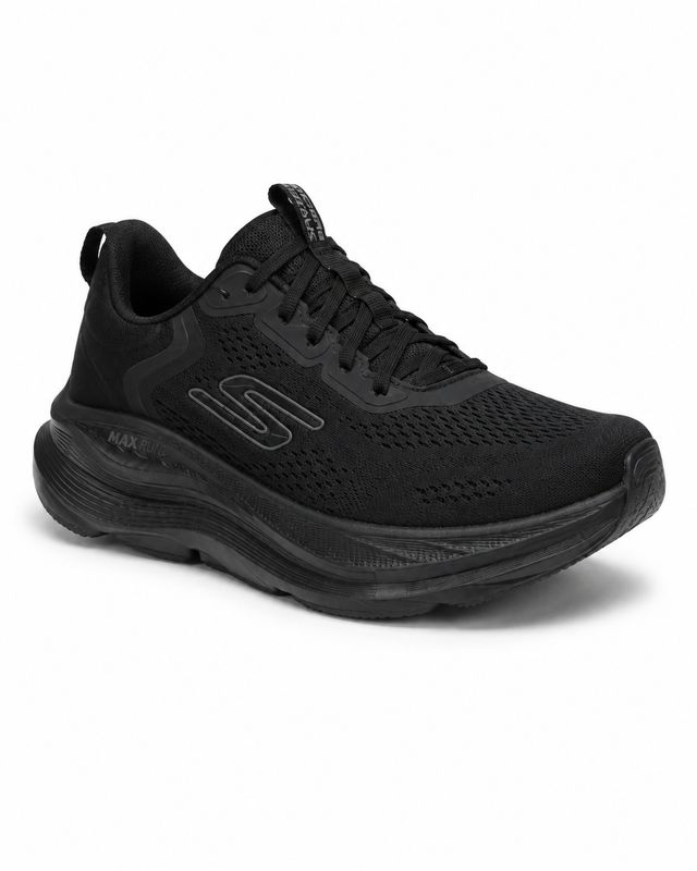 Skechers Cushioned Running Shoe – Black — image 2