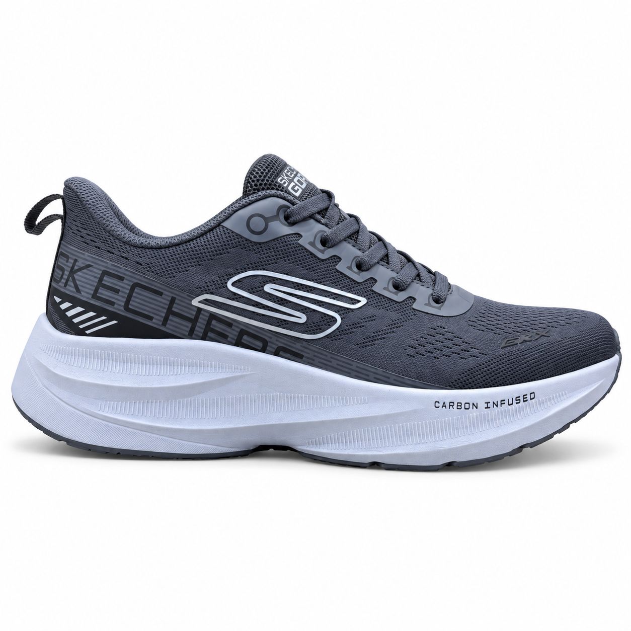 Skechers Cushioned Running Shoe – Grey / White