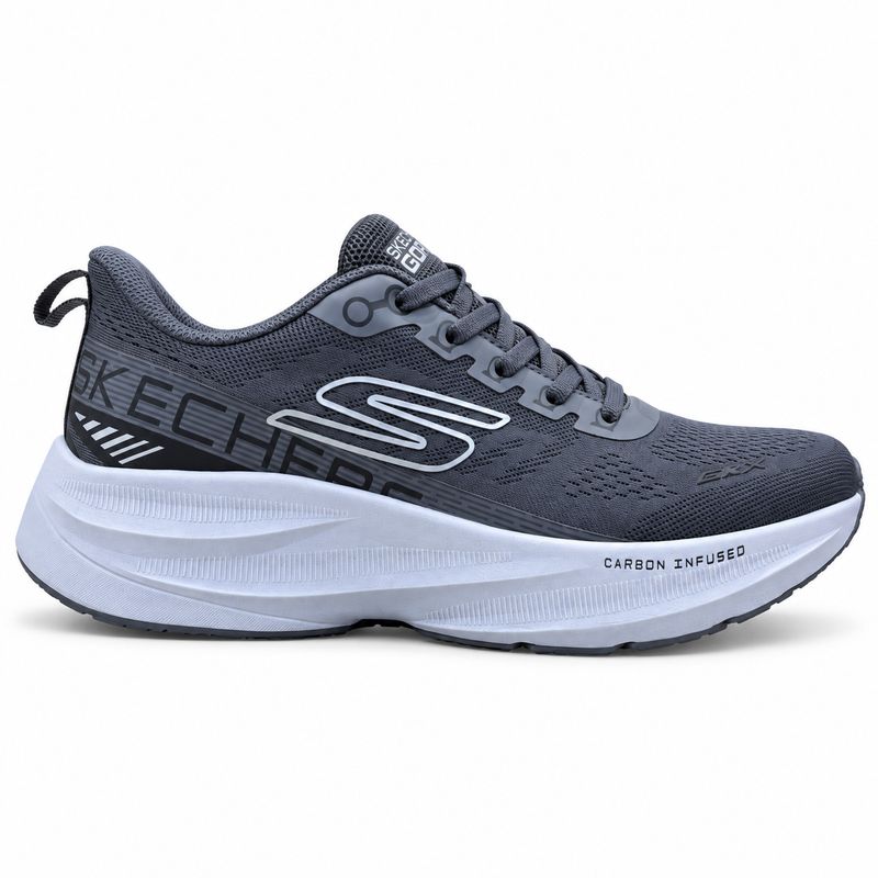 Skechers Cushioned Running Shoe – Grey / White