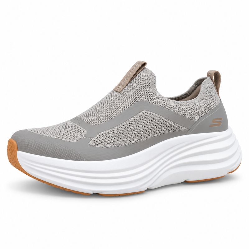 Skechers Max Cushioning Slip-On Walking Shoes – Grey / White / Gum – image 2
