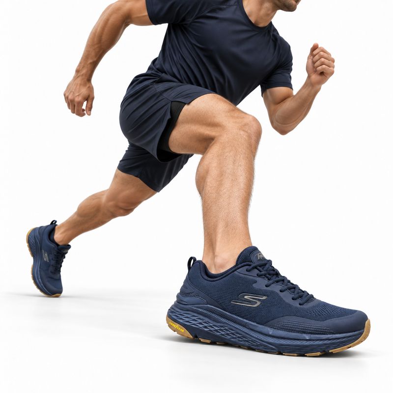 Skechers Max Cushioning Running Shoes – Navy/Gum