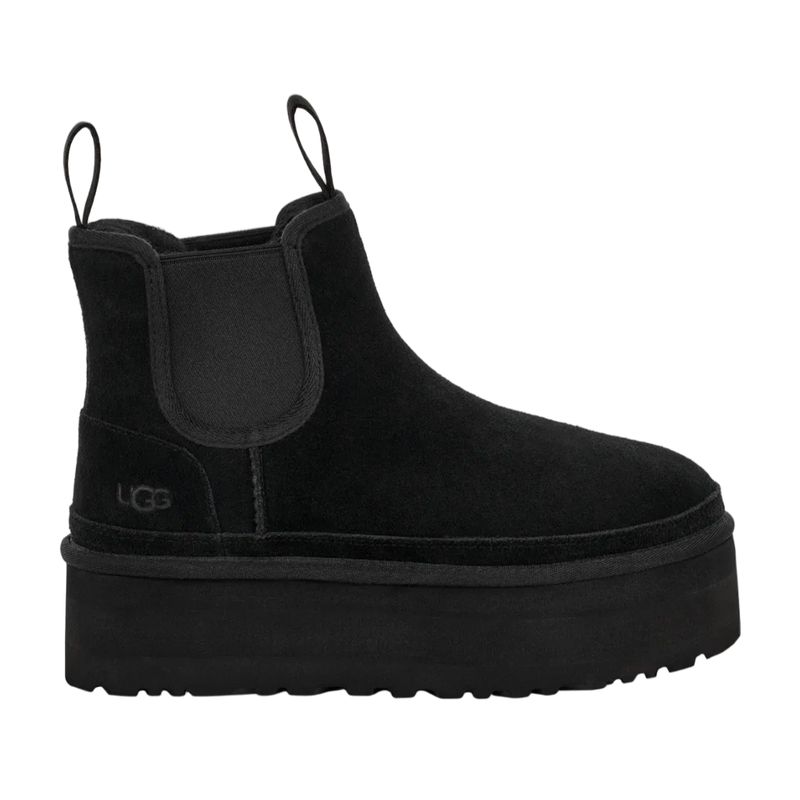 UGG Neumel Platform Chelsea Boots in Black - Outer Side View