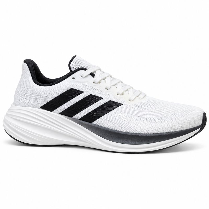 adidas Cushioned Road Running Shoes – White / Black – image 1