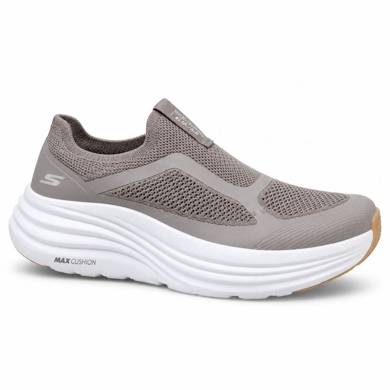 Skechers Max Cushioning Slip-On Walking Shoes – Taupe / White – image 1