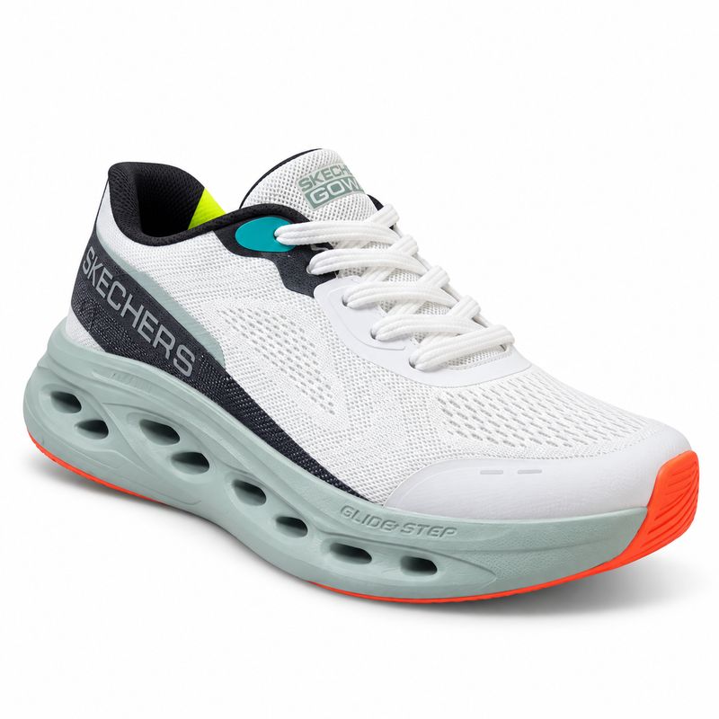 Skechers Slip-ins Max Cushioning Glide-Step Advert – White / Mint / Orange – image 1