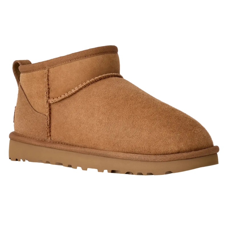 UGG Classic Ultra Mini Boots in Chestnut - Front Three-Quarter View