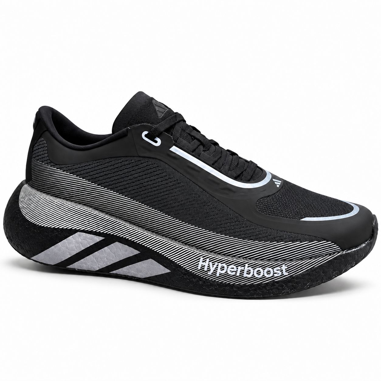 adidas Hyperboost Edge Shoes – Black / Silver / Black Sole – main image