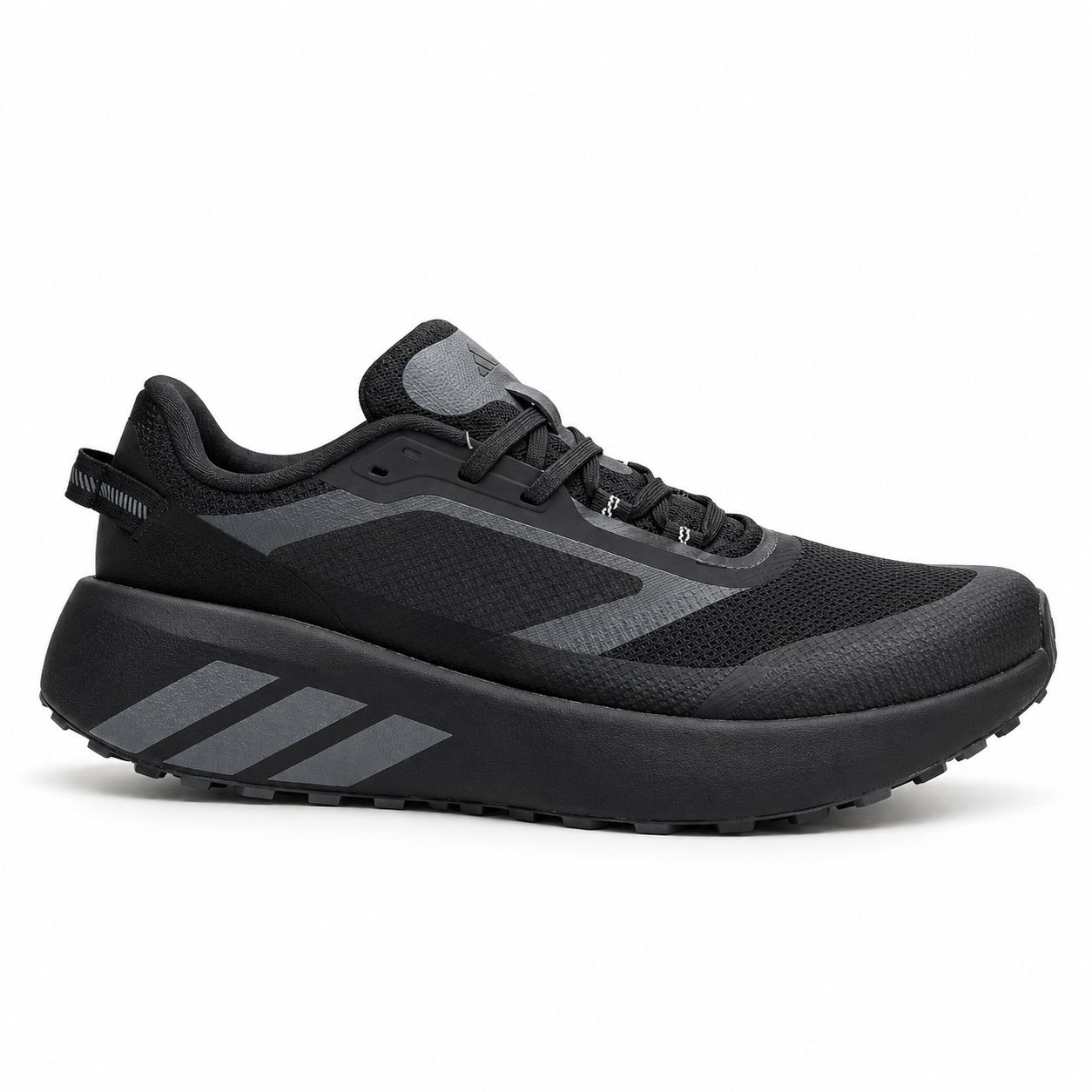 Adidas black charcoal chunky sneaker opposite-side profile