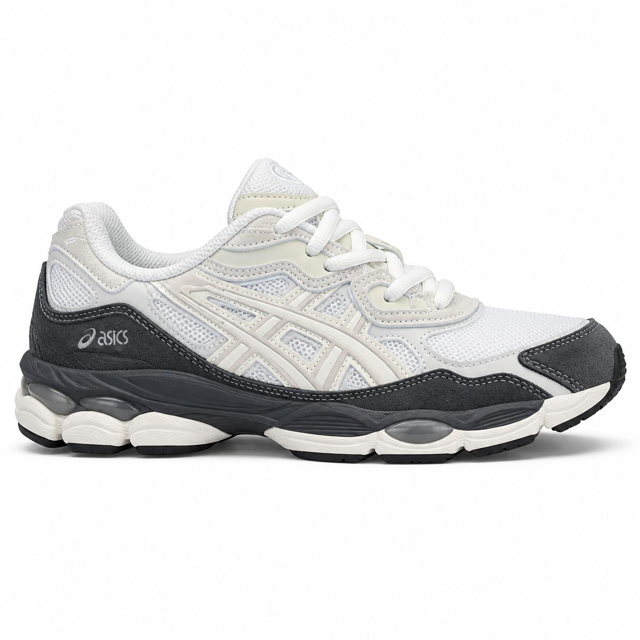 ASICS GEL-NYC White / Charcoal sneaker - lateral profile