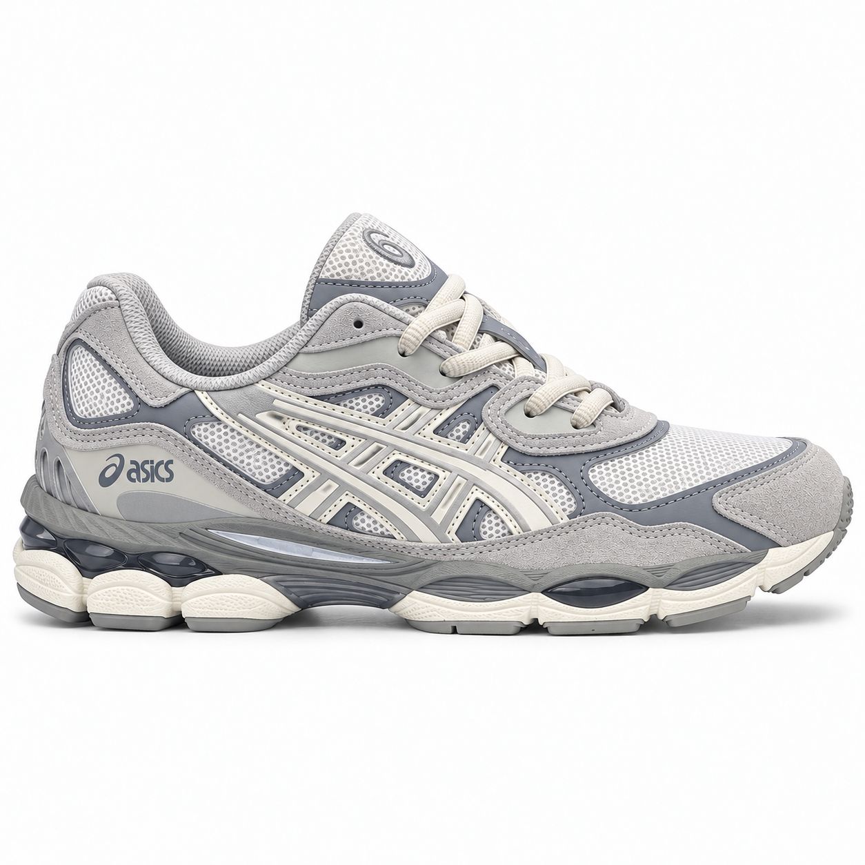 ASICS GEL-NYC Grey / Off-White sneaker - lateral profile