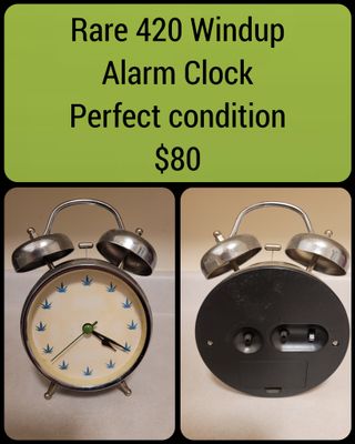 Rare 420 Windup Alarm Clock