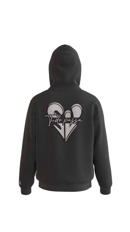 Tudo Passa Grey Hoodie – White Embroidery