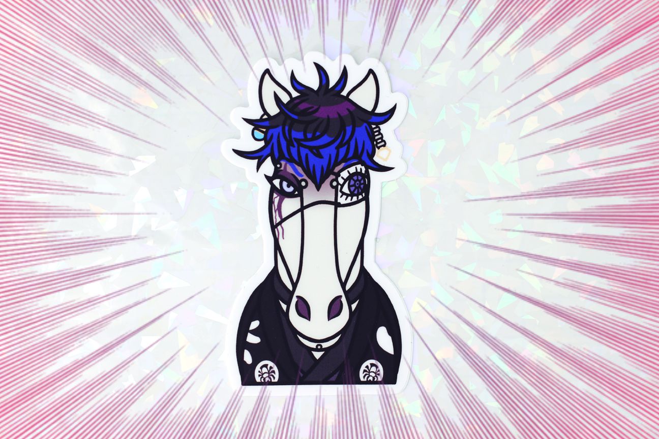 EVIL AND INTIMIDATING HORSE STICKER